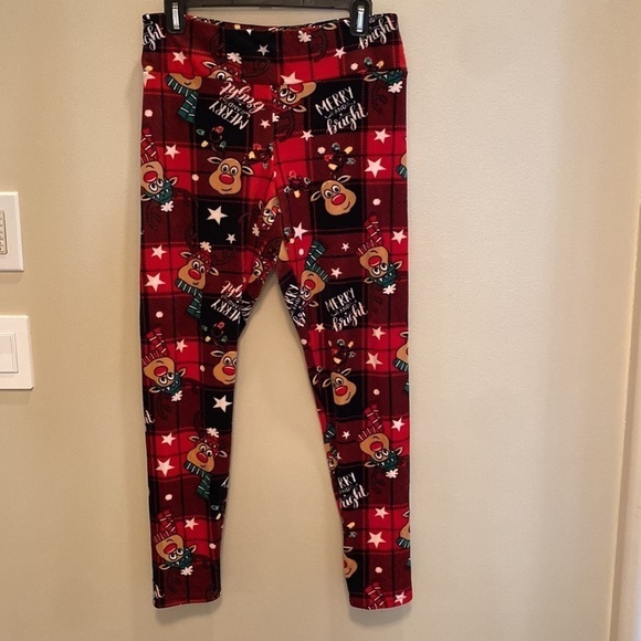 NOBO girls Christmas holiday plaid velvet fleece PJ pants size Large 11-13 - Picture 3 of 6